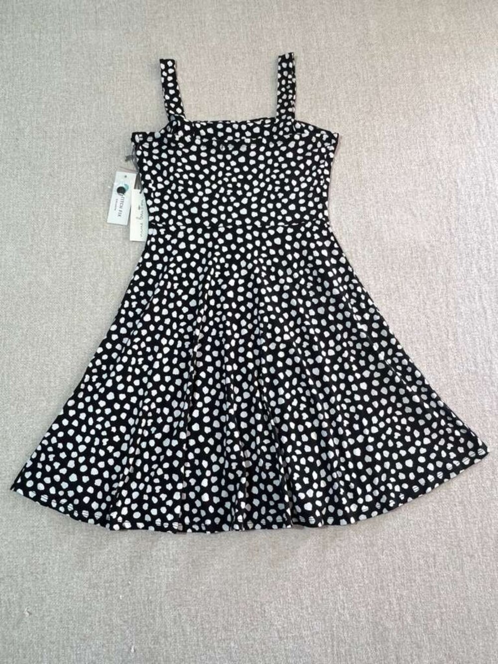 NWT Nine Britton Black White Polka Dot Fit & Flare Dress - Picture 3 of 7